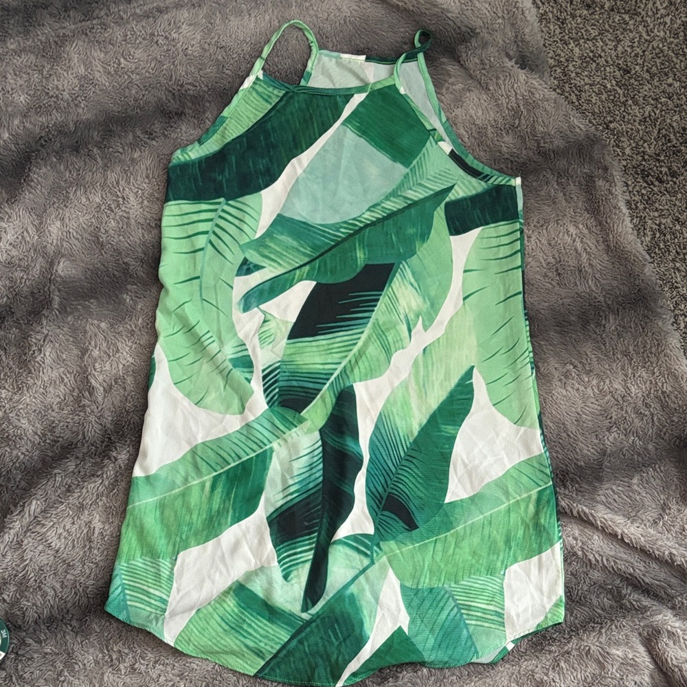 Tropical Leaf Print Dress